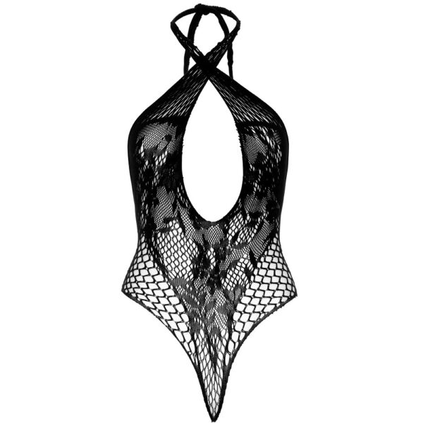 Lace and Net Halter Teddy
